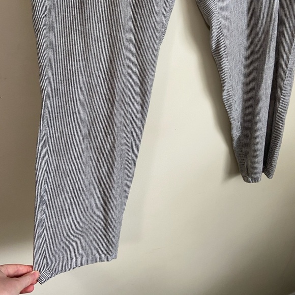 Eileen Fisher Organic Cotton Hemp Striped Easy Pants - Picture 2 of 6